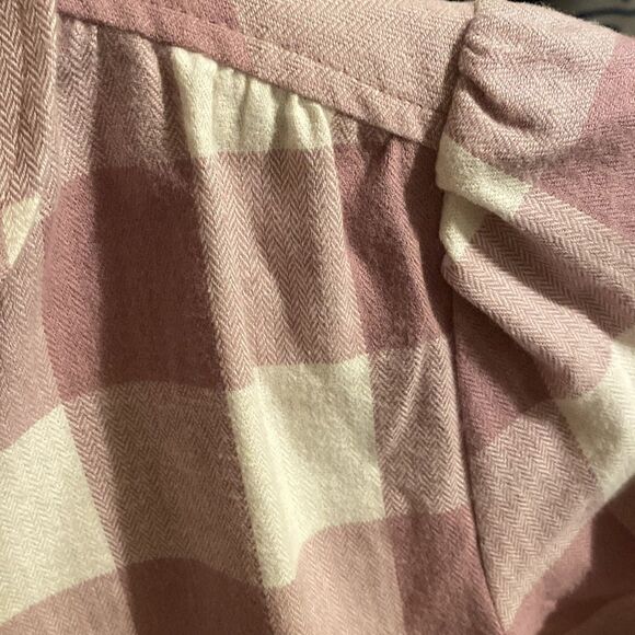 NWT The Loft Mauve Checkered Long Sleeve Button Up Flannel Shirt - Picture 10 of 12